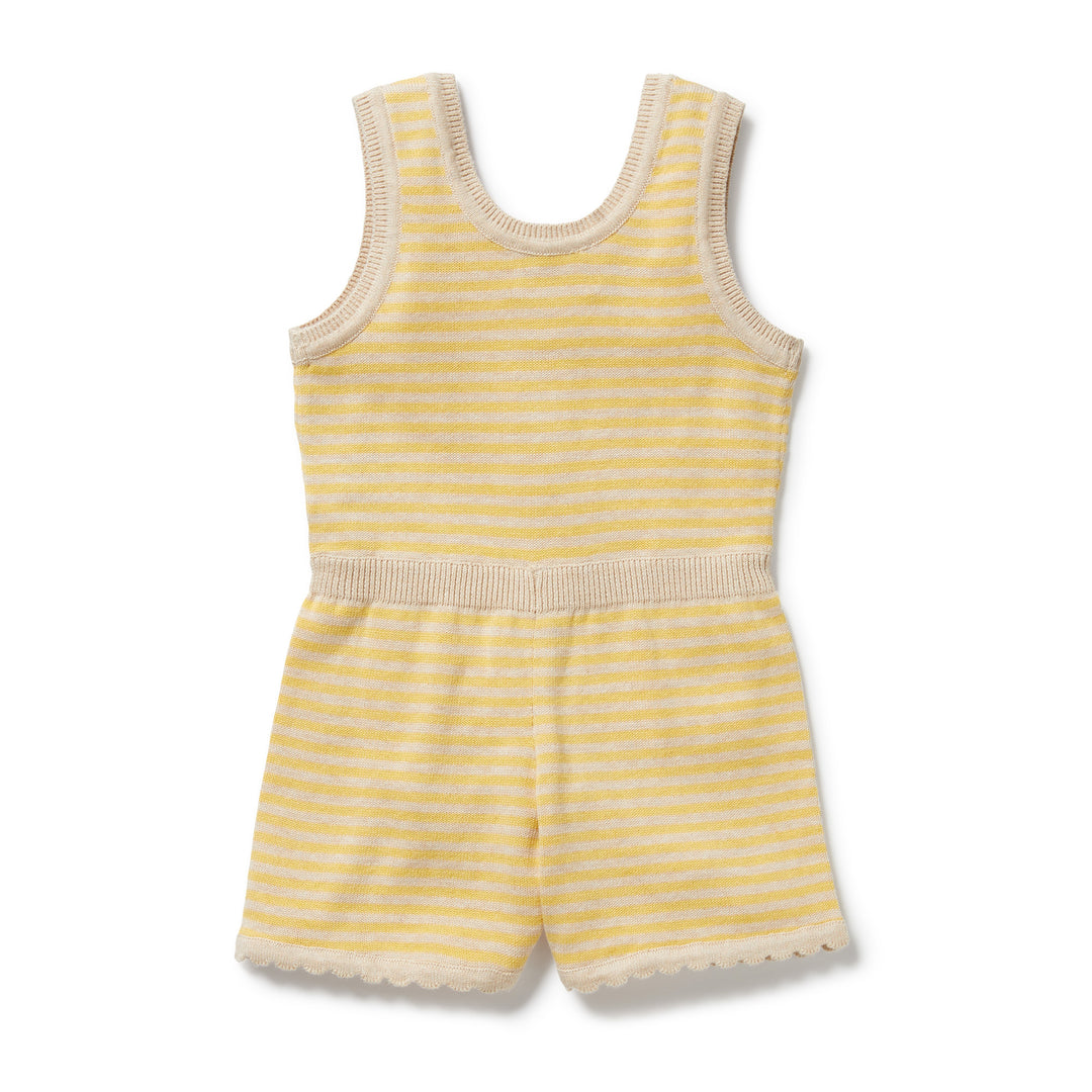 Wilson & Frenchy Organic Knitted Stripe Playsuit - Sunny Sorbet