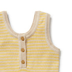 Organic Knitted Stripe Playsuit - Sunny Sorbet