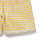 Organic Knitted Stripe Playsuit - Sunny Sorbet