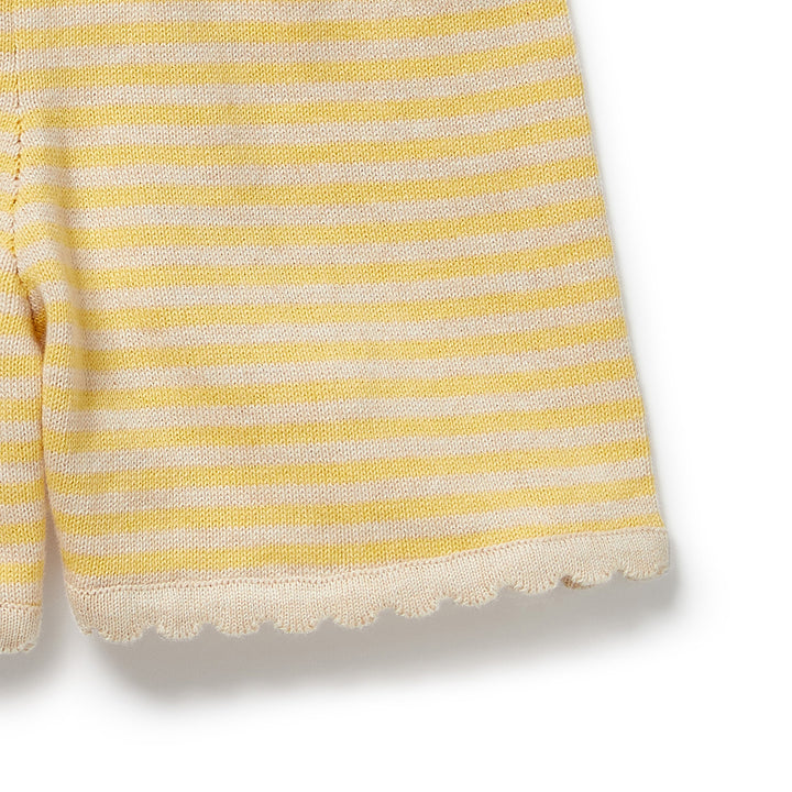 Wilson & Frenchy Organic Knitted Stripe Playsuit - Sunny Sorbet