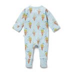 Organic Zipsuit with Feet - Frosty Friends