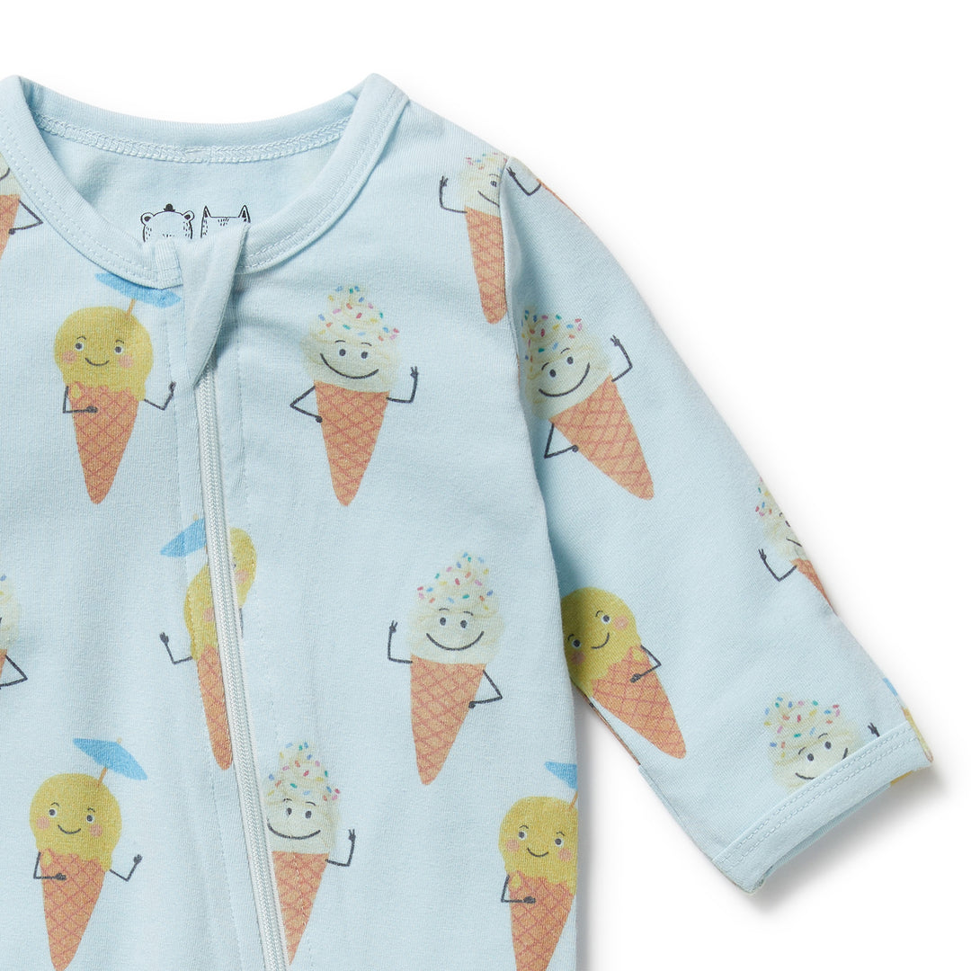 Wilson & Frenchy Organic Zipsuit with Feet - Frosty Friends