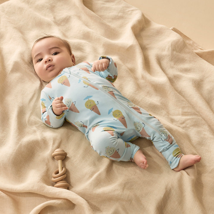 Wilson & Frenchy Organic Zipsuit with Feet - Frosty Friends