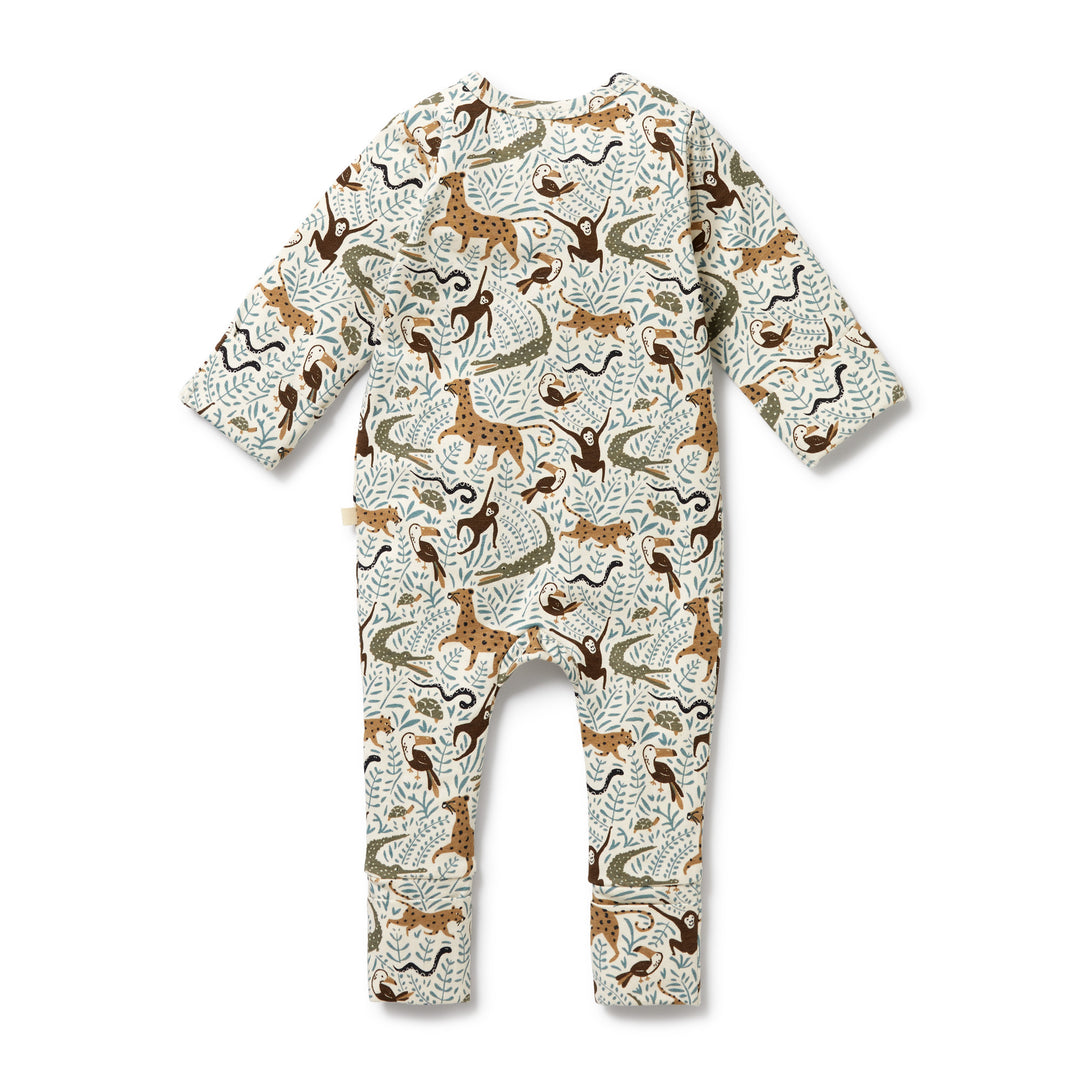 Wilson & Frenchy Organic Zipsuit with Feet - Mini Jungle