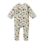 Organic Zipsuit with Feet - Mini Jungle