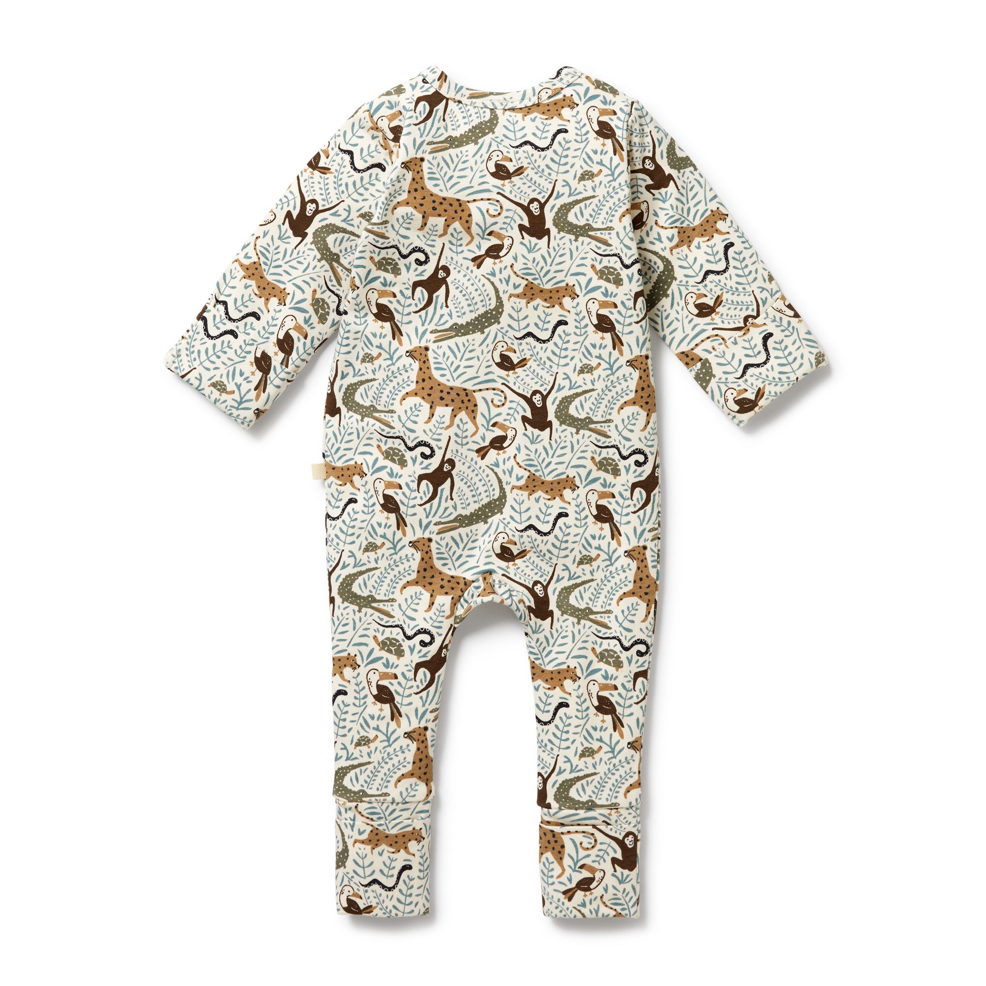 Wilson & Frenchy Organic Zipsuit with Feet - Mini Jungle