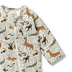 Organic Zipsuit with Feet - Mini Jungle
