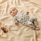 Organic Zipsuit with Feet - Mini Jungle