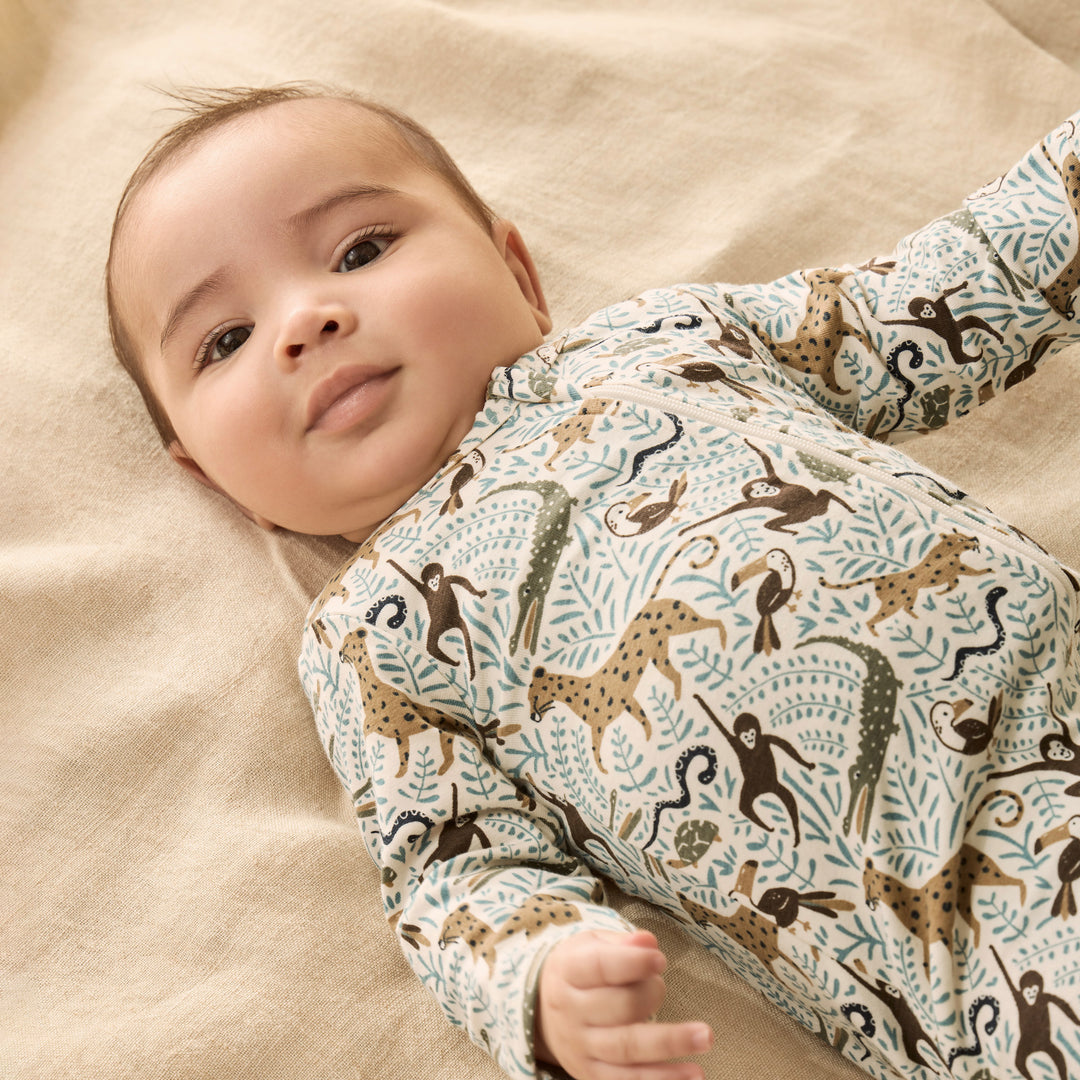Wilson & Frenchy Organic Zipsuit with Feet - Mini Jungle