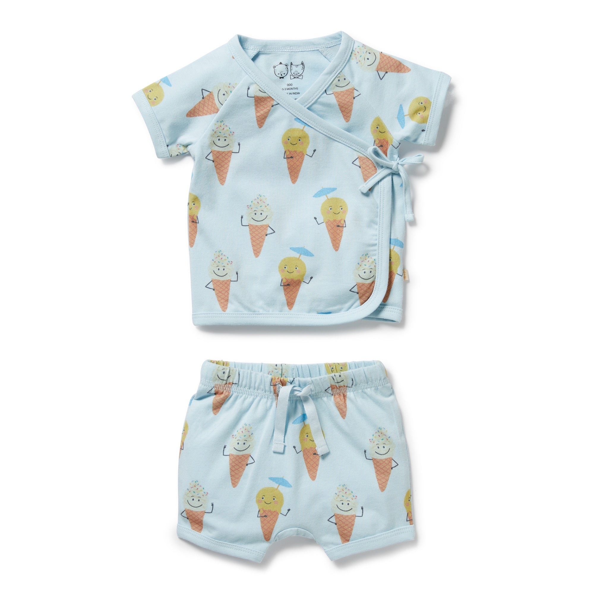 Organic Kimono Set - Frosty Friends