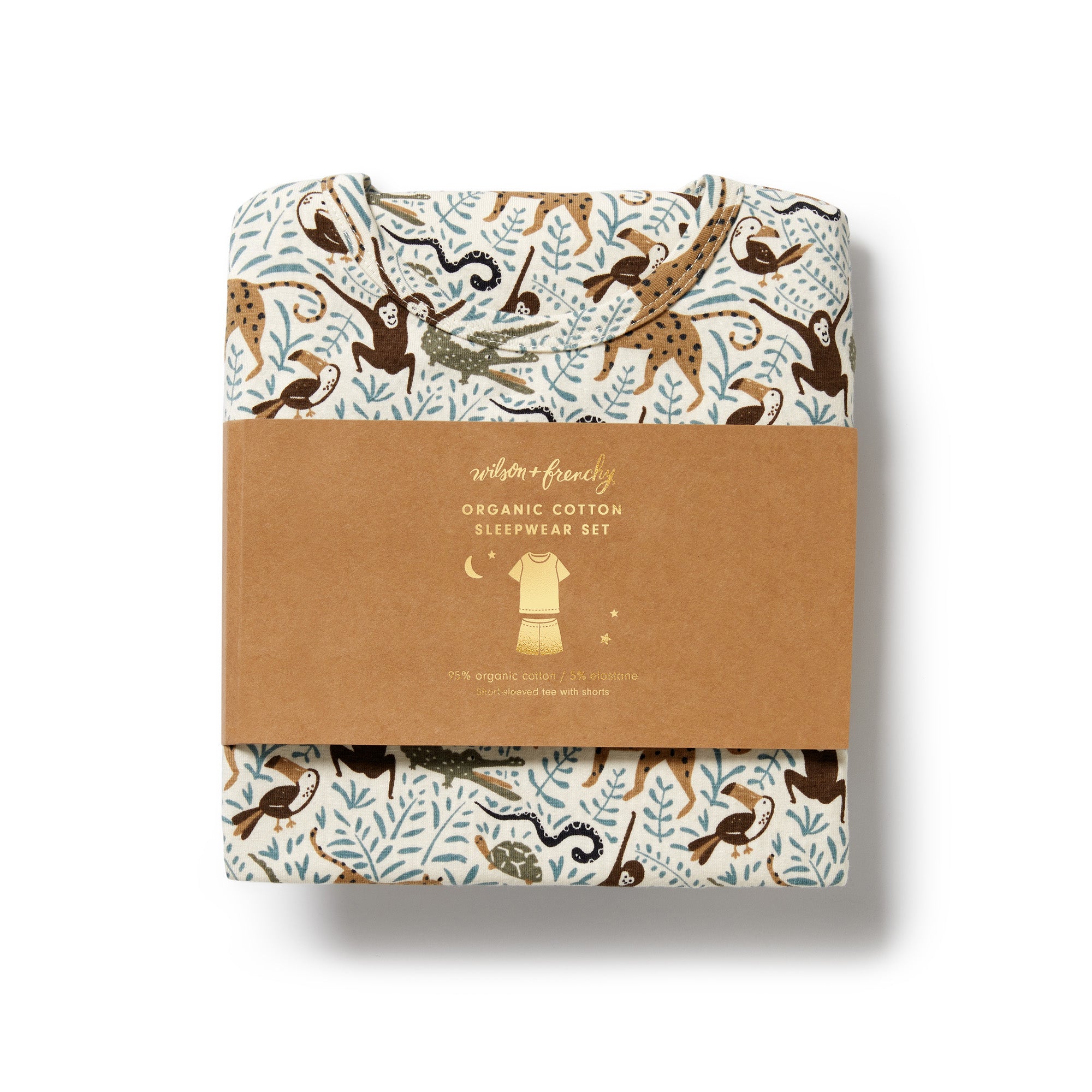Wilson & Frenchy Organic Short Sleeved Pyjamas - Mini Jungle