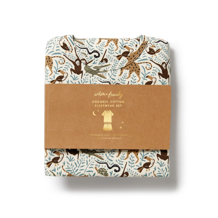Wilson & Frenchy Organic Short Sleeved Pyjamas - Mini Jungle
