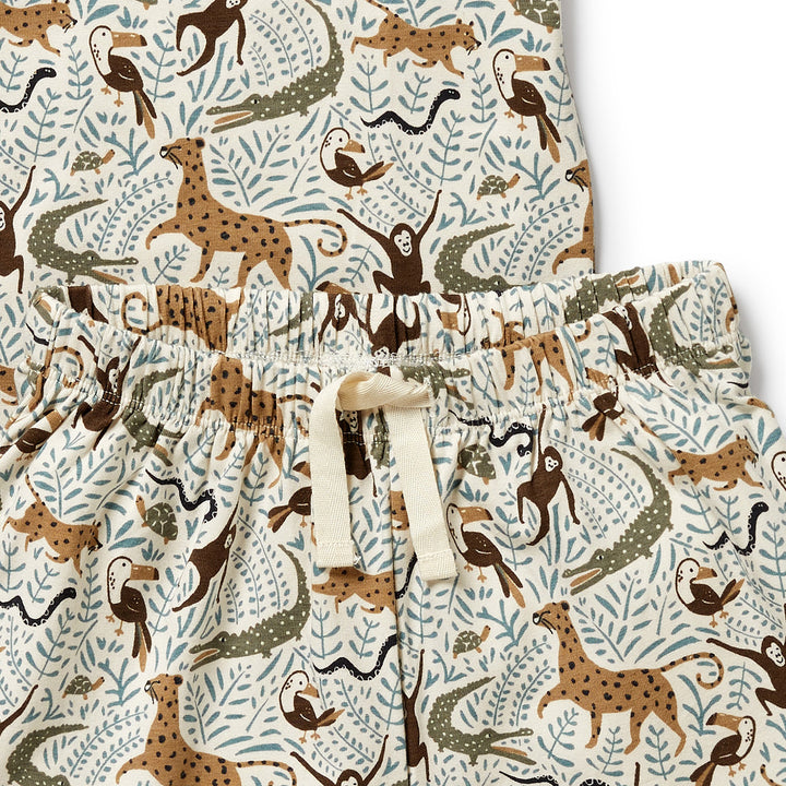Wilson & Frenchy Organic Short Sleeved Pyjamas - Mini Jungle