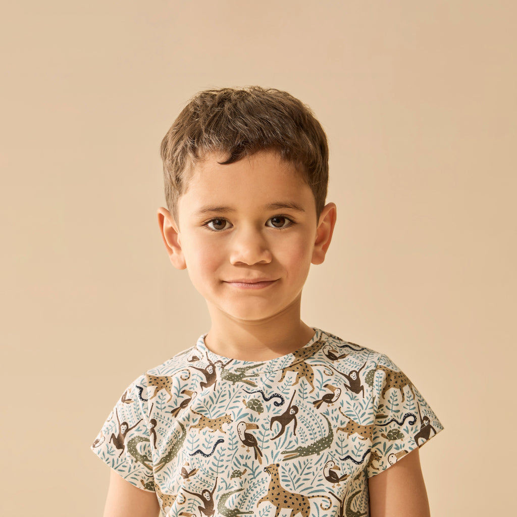 Wilson & Frenchy Organic Short Sleeved Pyjamas - Mini Jungle
