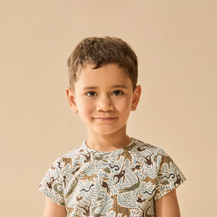Wilson & Frenchy Organic Short Sleeved Pyjamas - Mini Jungle