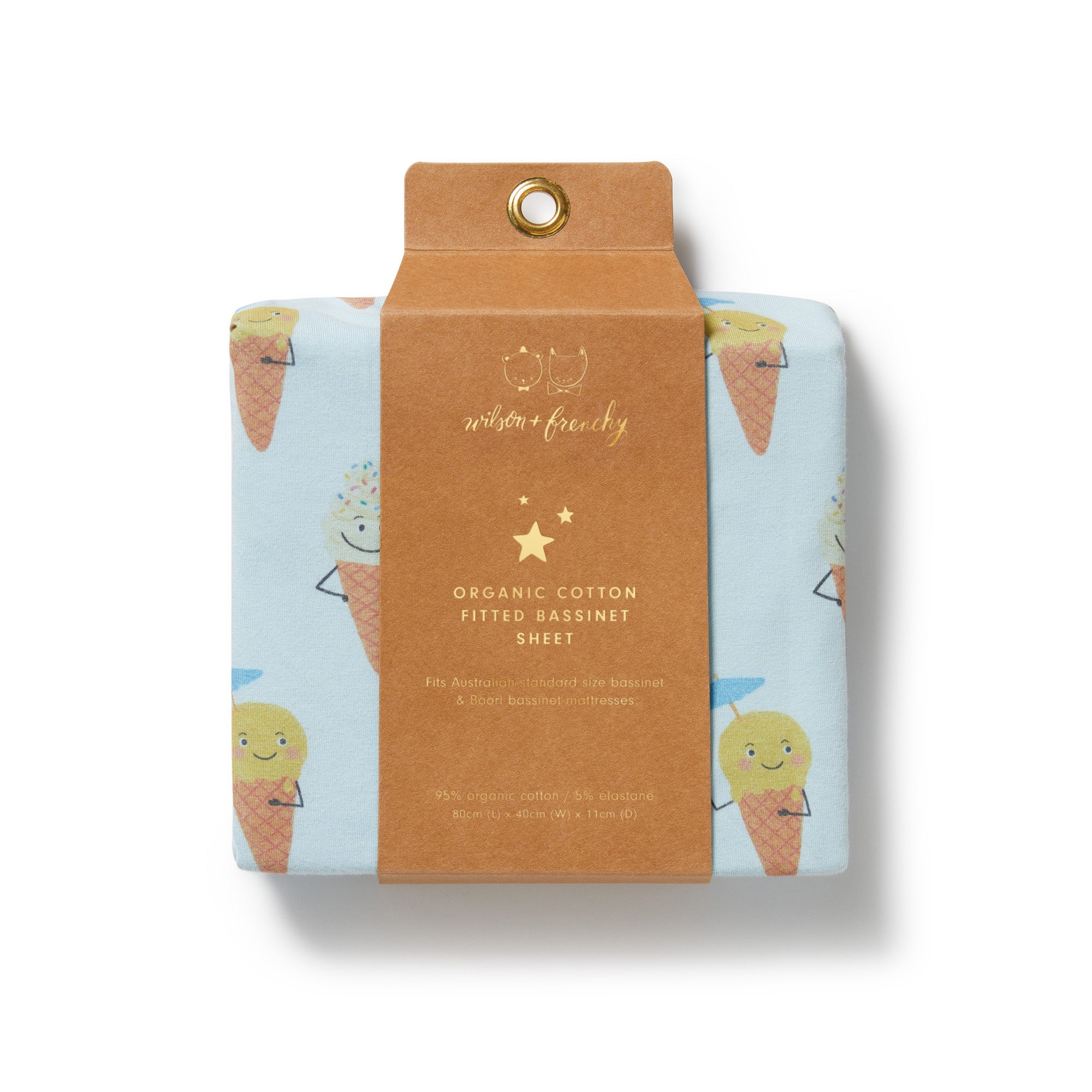 Organic Bassinet Sheet - Frosty Friends
