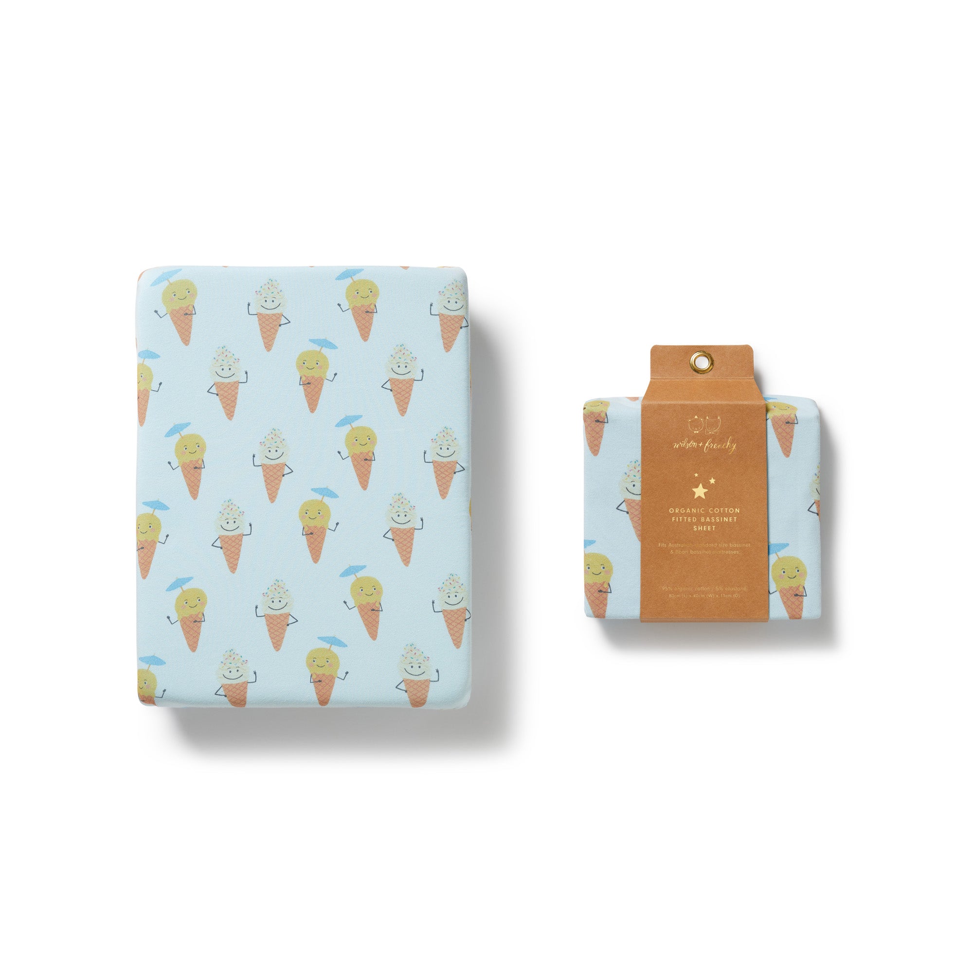 Organic Bassinet Sheet - Frosty Friends