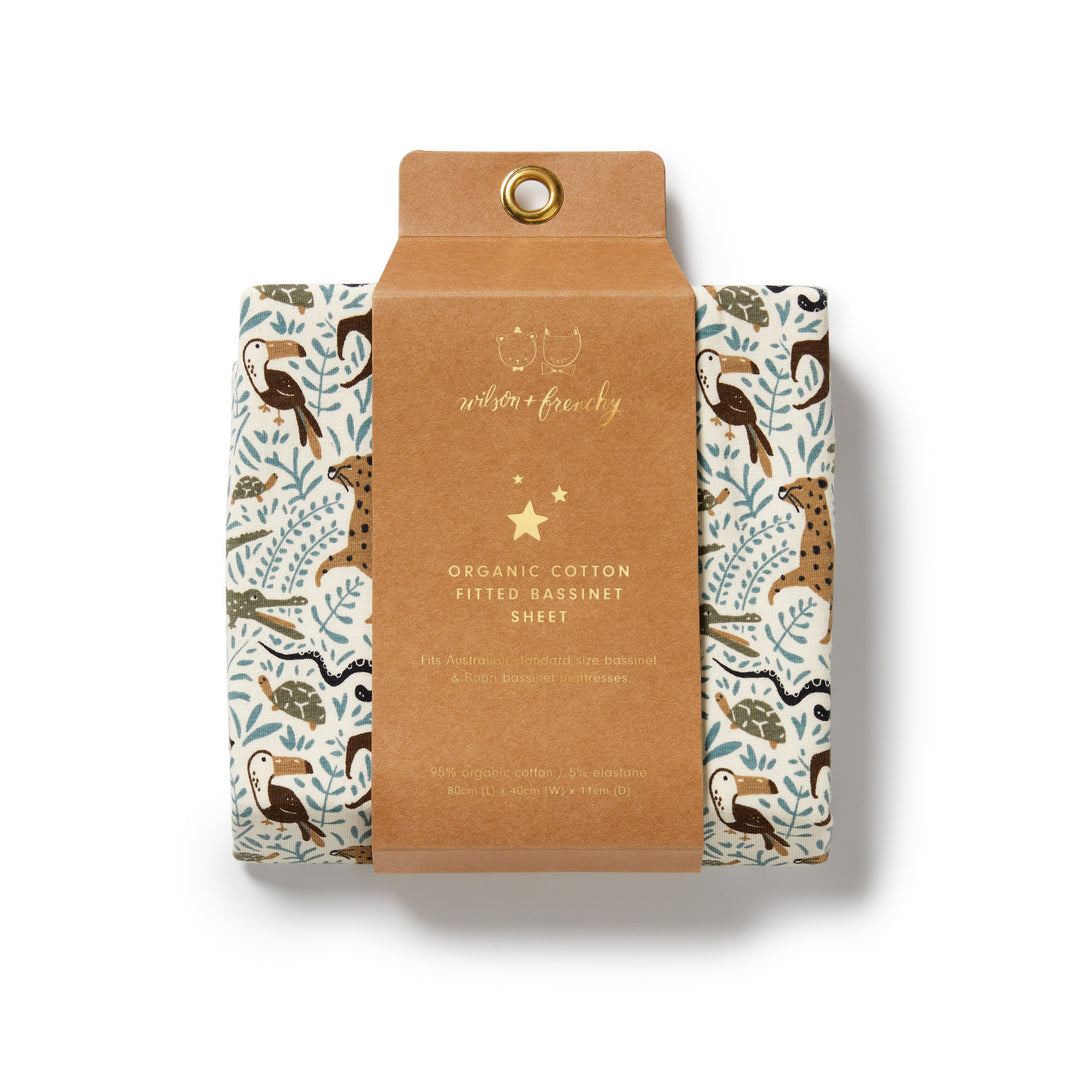 Wilson & Frenchy Organic Bassinet Sheet - Mini Jungle