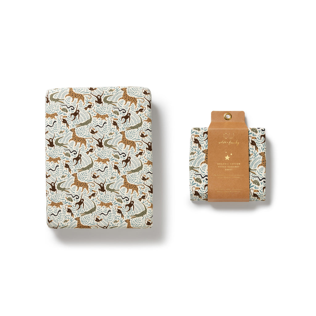 Organic Bassinet Sheet - Mini Jungle