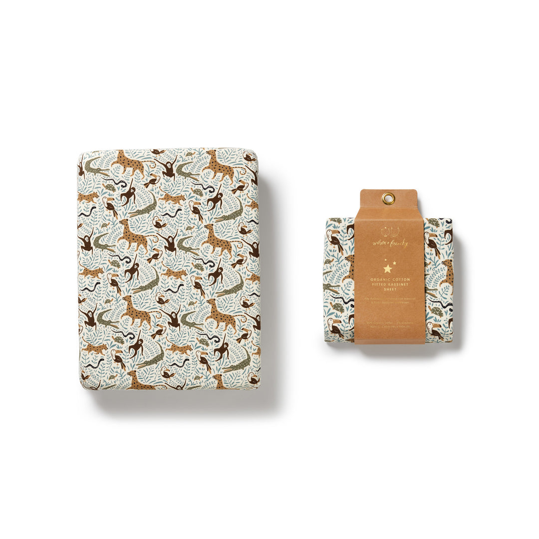 Wilson & Frenchy Organic Bassinet Sheet - Mini Jungle
