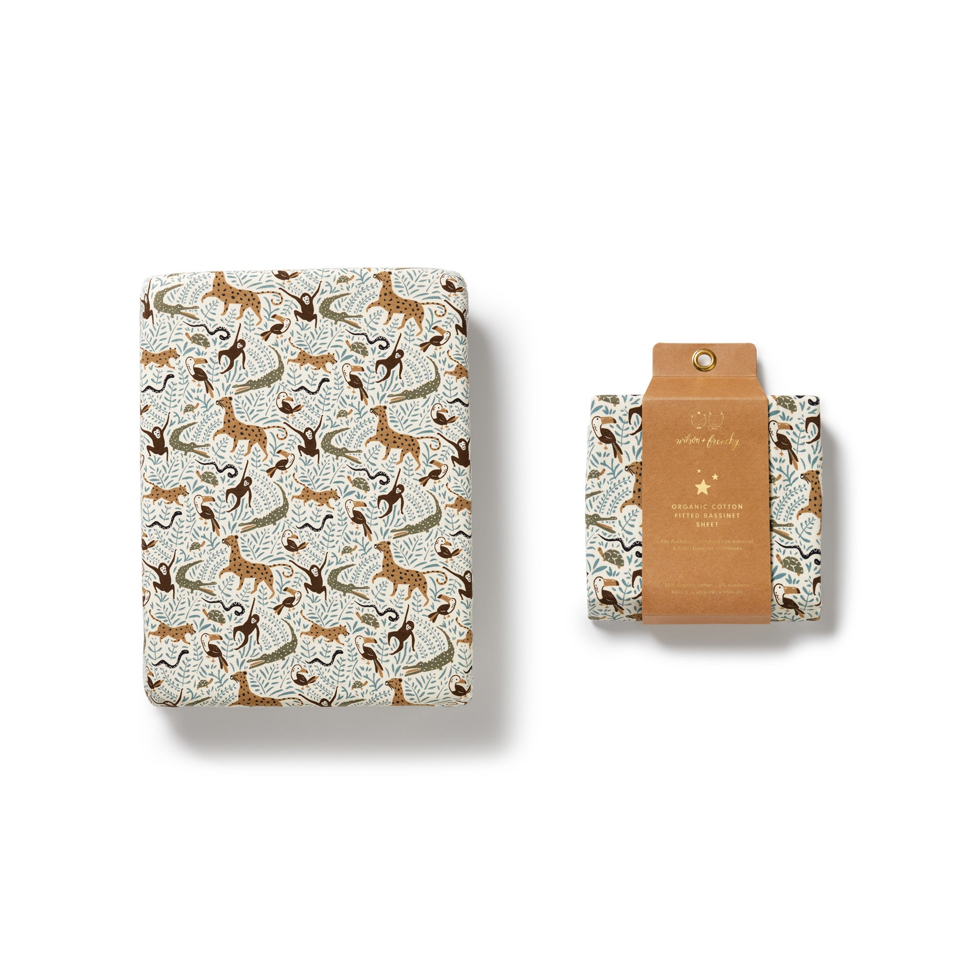 Organic Bassinet Sheet - Mini Jungle