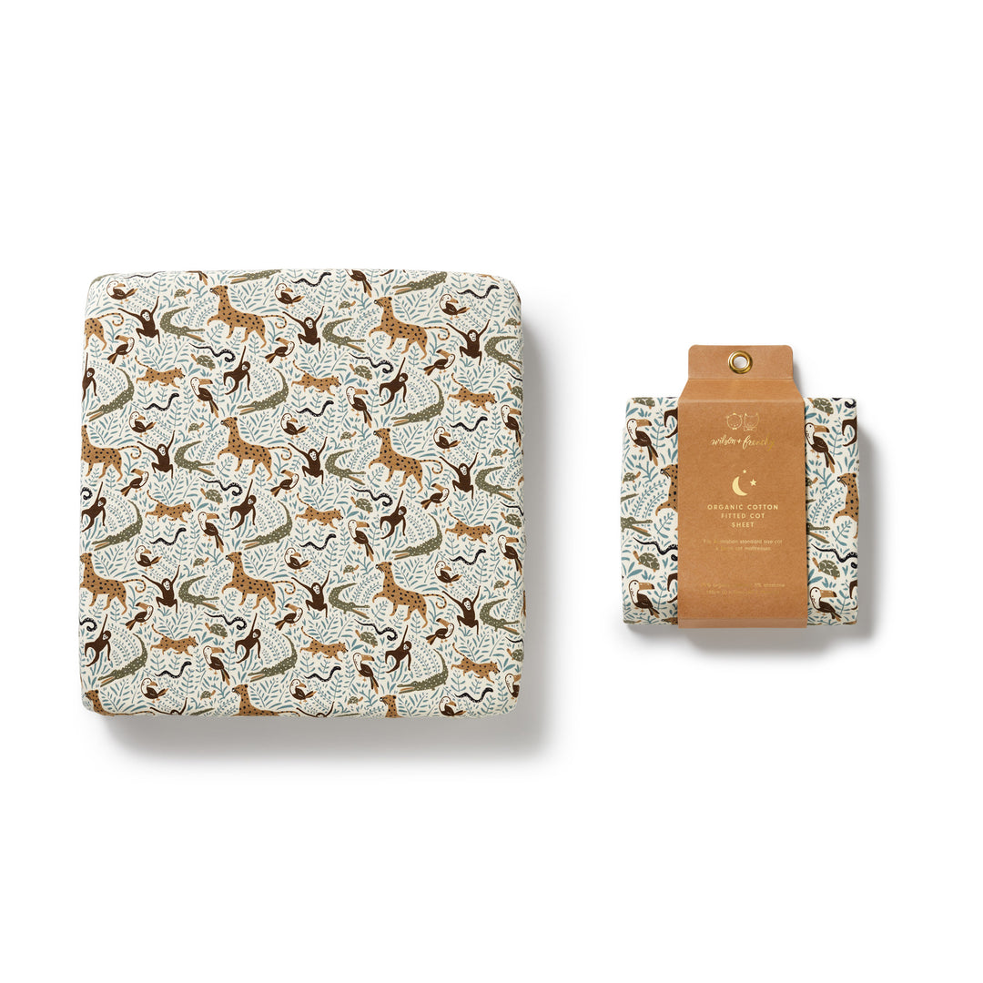 Wilson & Frenchy Organic Cot Sheet - Mini Jungle