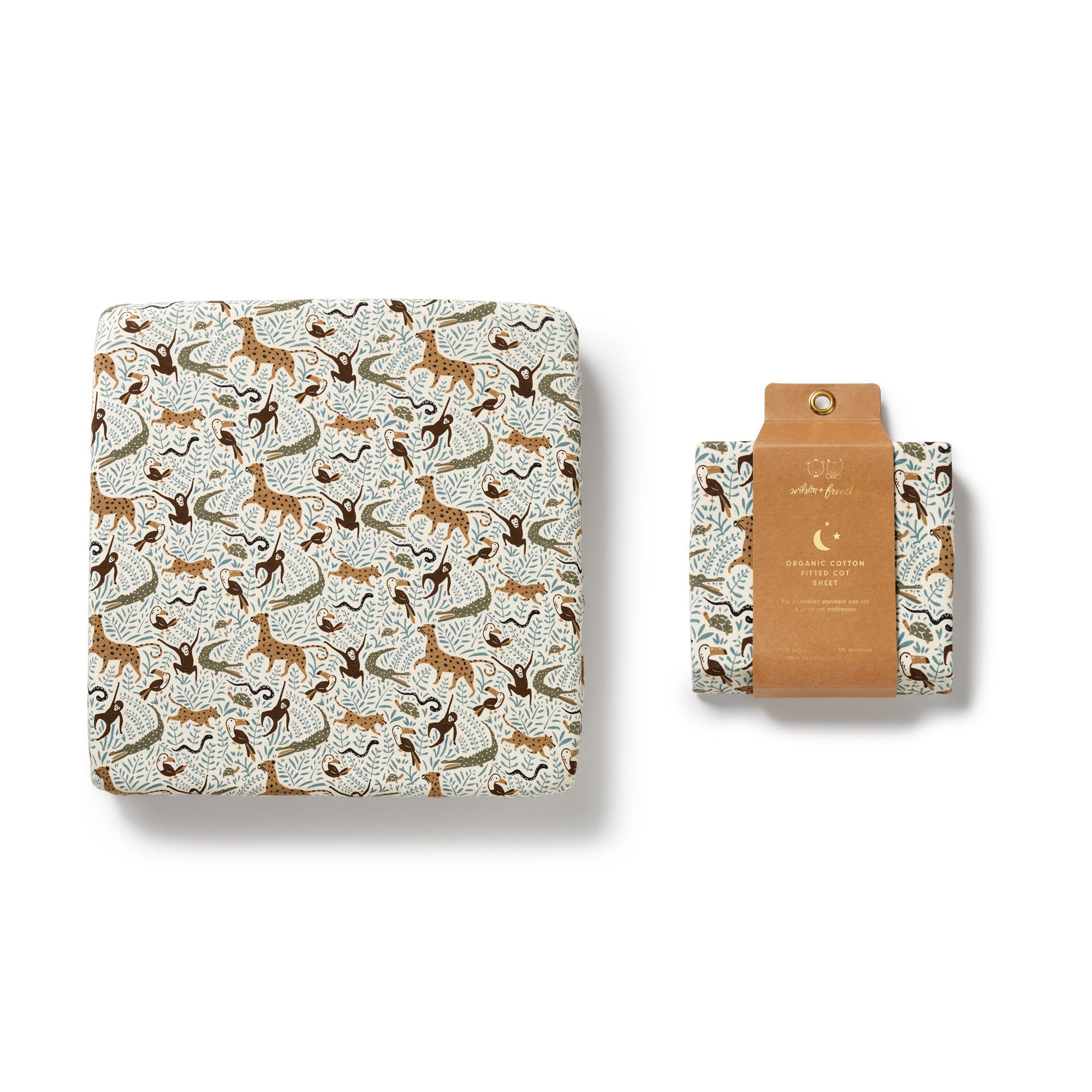 Organic Cot Sheet - Mini Jungle