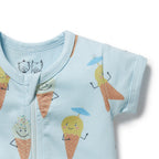 Organic Boyleg Zipsuit - Frosty Friends