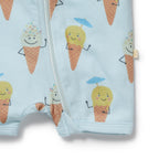 Organic Boyleg Zipsuit - Frosty Friends