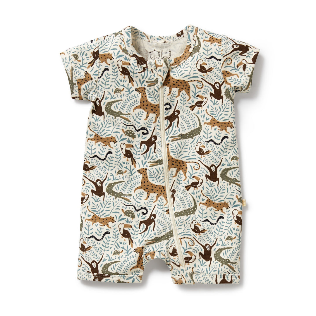 Wilson & Frenchy Organic Boyleg Zipsuit - Mini Jungle