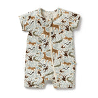 Organic Boyleg Zipsuit - Mini Jungle
