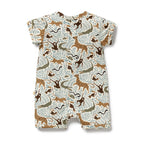 Organic Boyleg Zipsuit - Mini Jungle