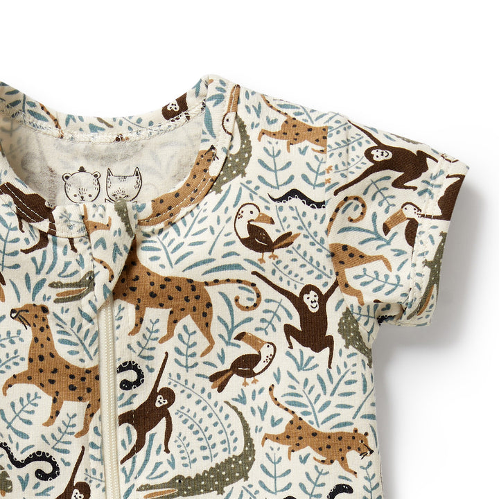 Wilson & Frenchy Organic Boyleg Zipsuit - Mini Jungle