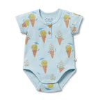 Organic Henley Bodysuit - Frosty Friends