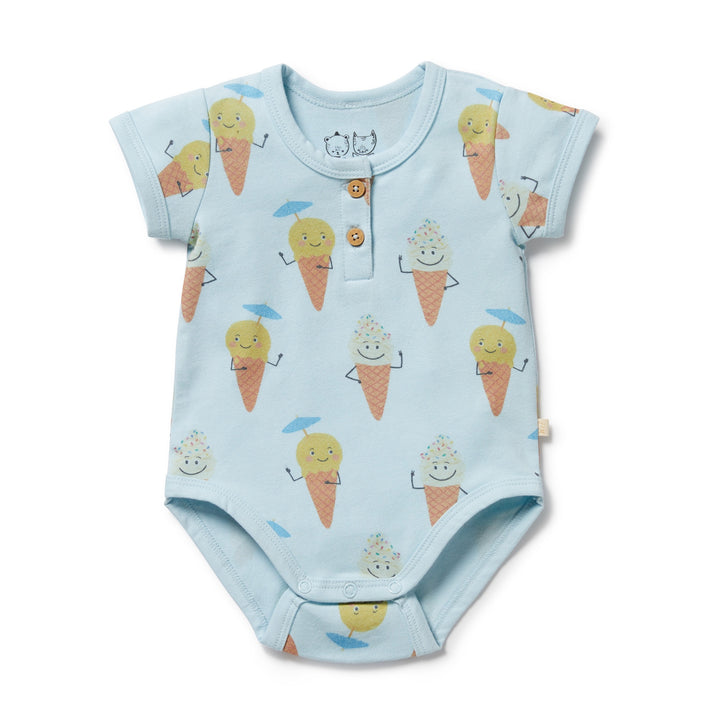 Wilson & Frenchy Organic Henley Bodysuit - Frosty Friends