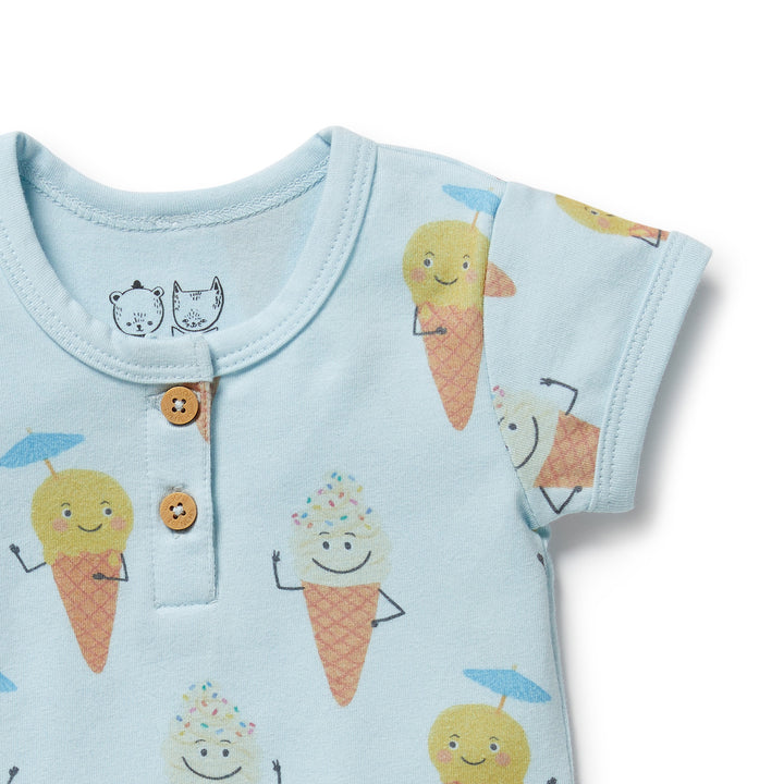 Wilson & Frenchy Organic Henley Bodysuit - Frosty Friends