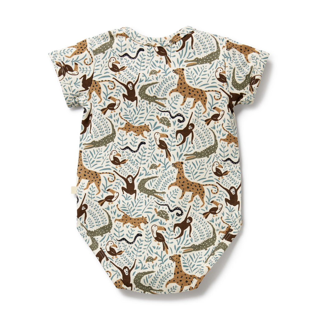 Wilson & Frenchy Organic Henley Bodysuit - Mini Jungle