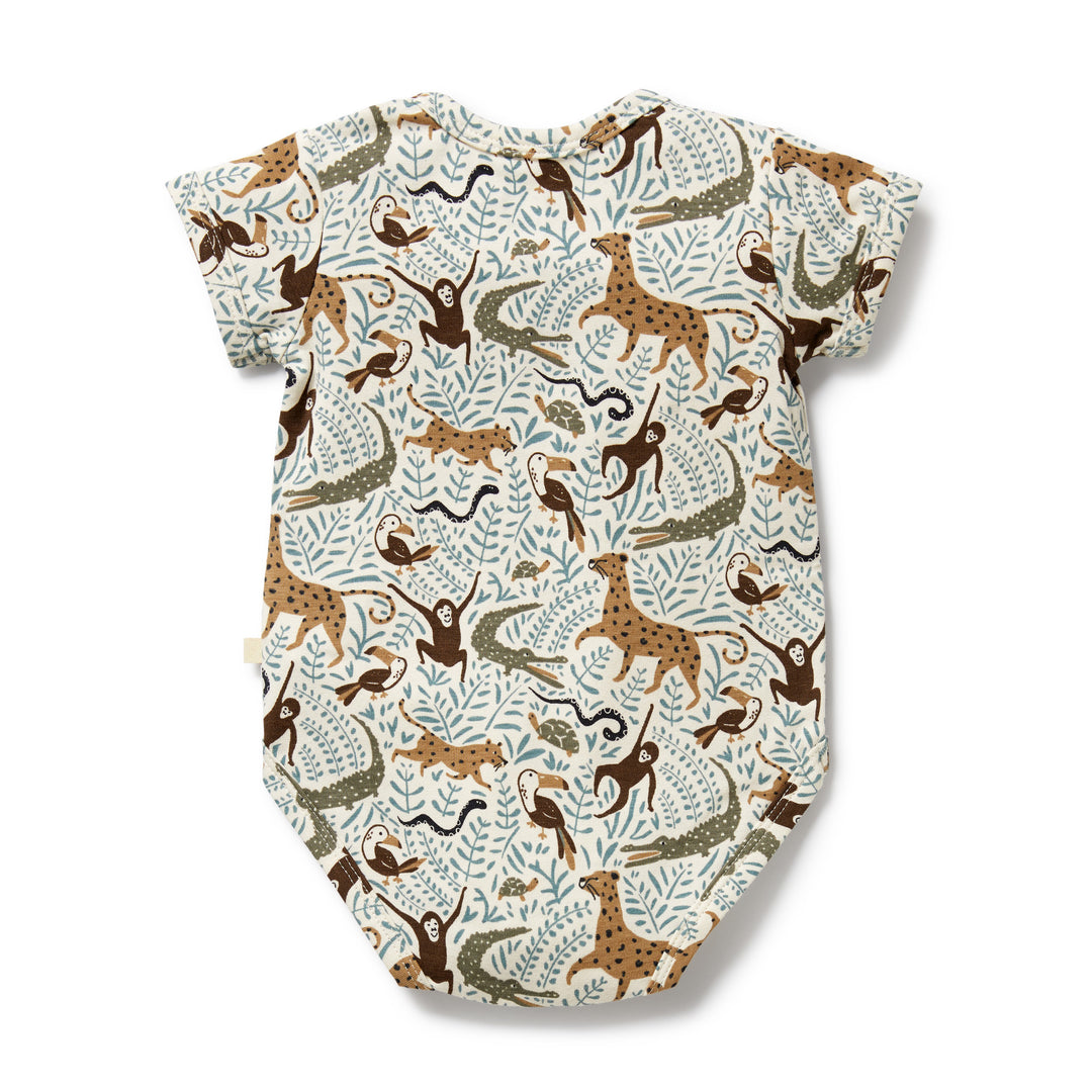 Wilson & Frenchy Organic Henley Bodysuit - Mini Jungle