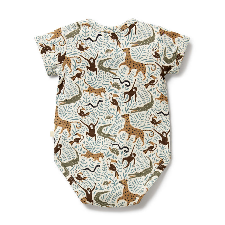 Wilson & Frenchy Organic Henley Bodysuit - Mini Jungle