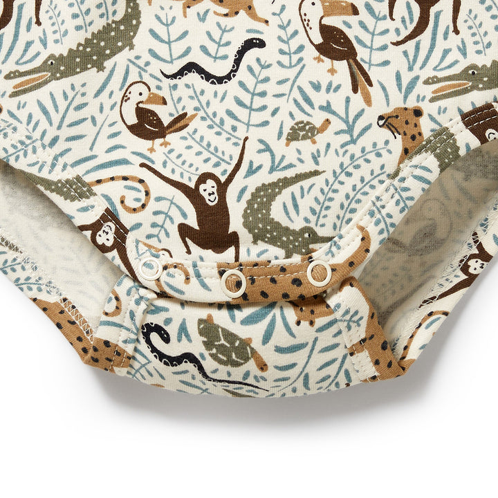 Wilson & Frenchy Organic Henley Bodysuit - Mini Jungle