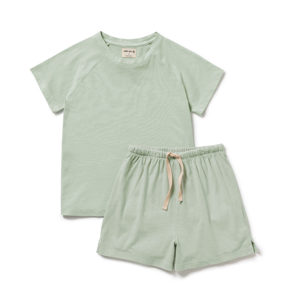 Organic Dyed Short Sleeved Pyjamas - Mint