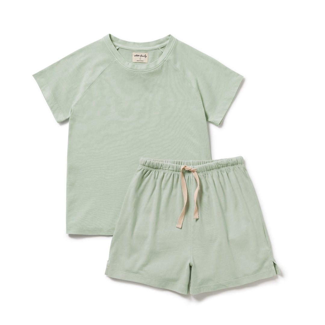 Wilson & Frenchy Organic Dyed Short Sleeved Pyjamas - Mint