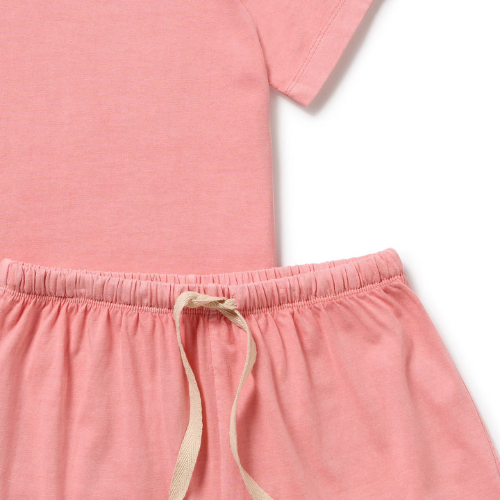 Wilson & Frenchy Organic Dyed Short Sleeved Pyjamas - Rose