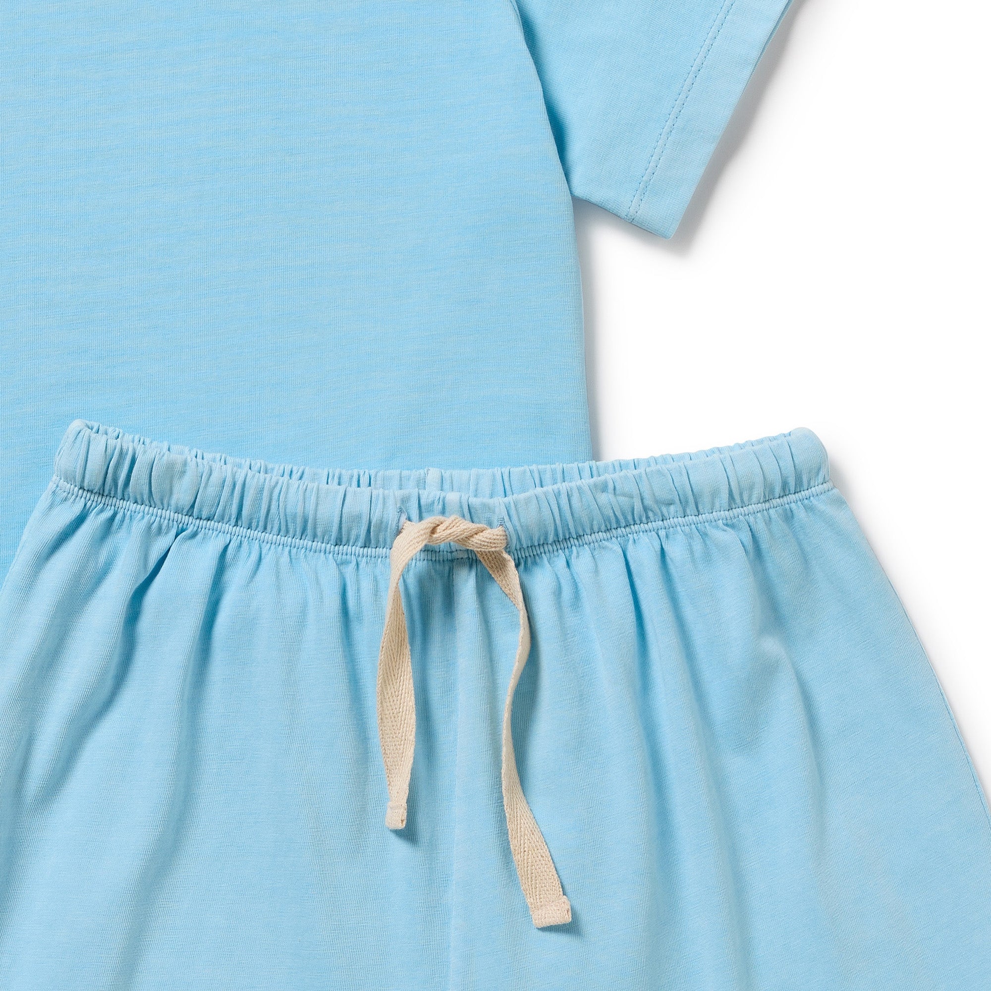Wilson & Frenchy Organic Dyed Short Sleeved Pyjamas - Sky