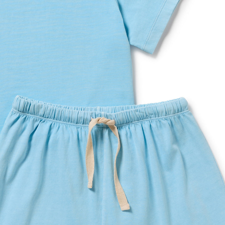 Wilson & Frenchy Organic Dyed Short Sleeved Pyjamas - Sky