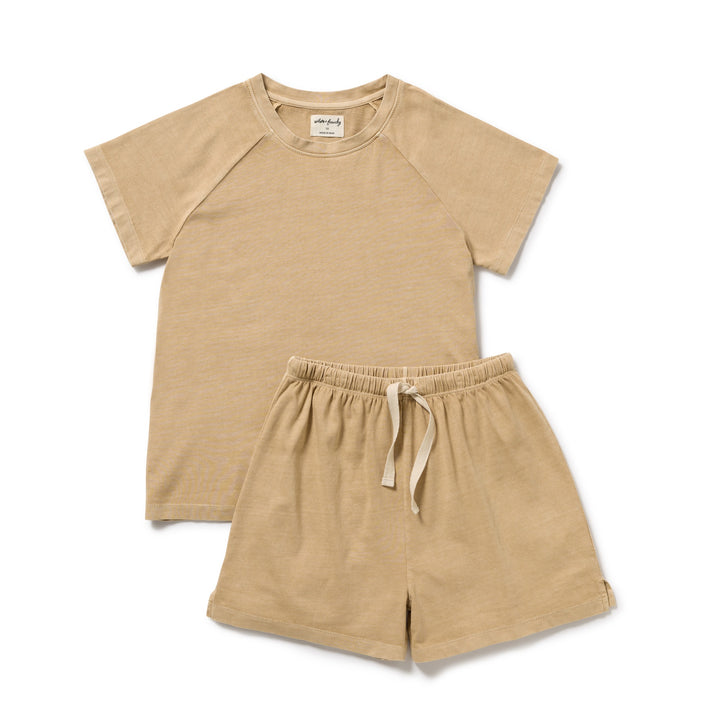 Wilson & Frenchy Organic Dyed Short Sleeved Pyjamas - Sahara