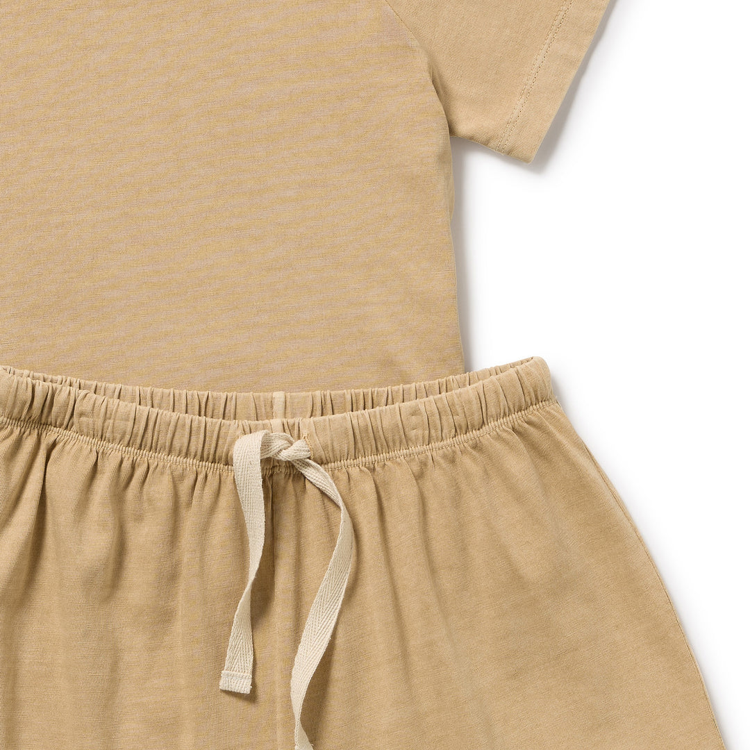 Wilson & Frenchy Organic Dyed Short Sleeved Pyjamas - Sahara