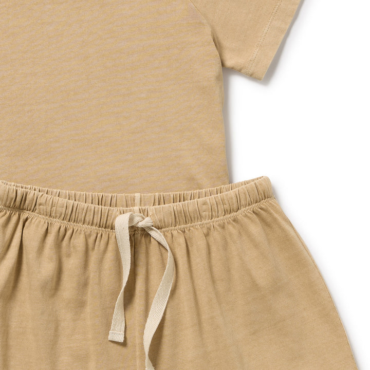 Wilson & Frenchy Organic Dyed Short Sleeved Pyjamas - Sahara