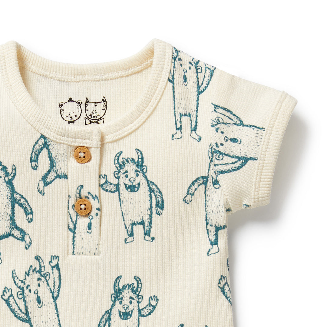 Wilson & Frenchy Organic Henley Bodysuit - Yeti