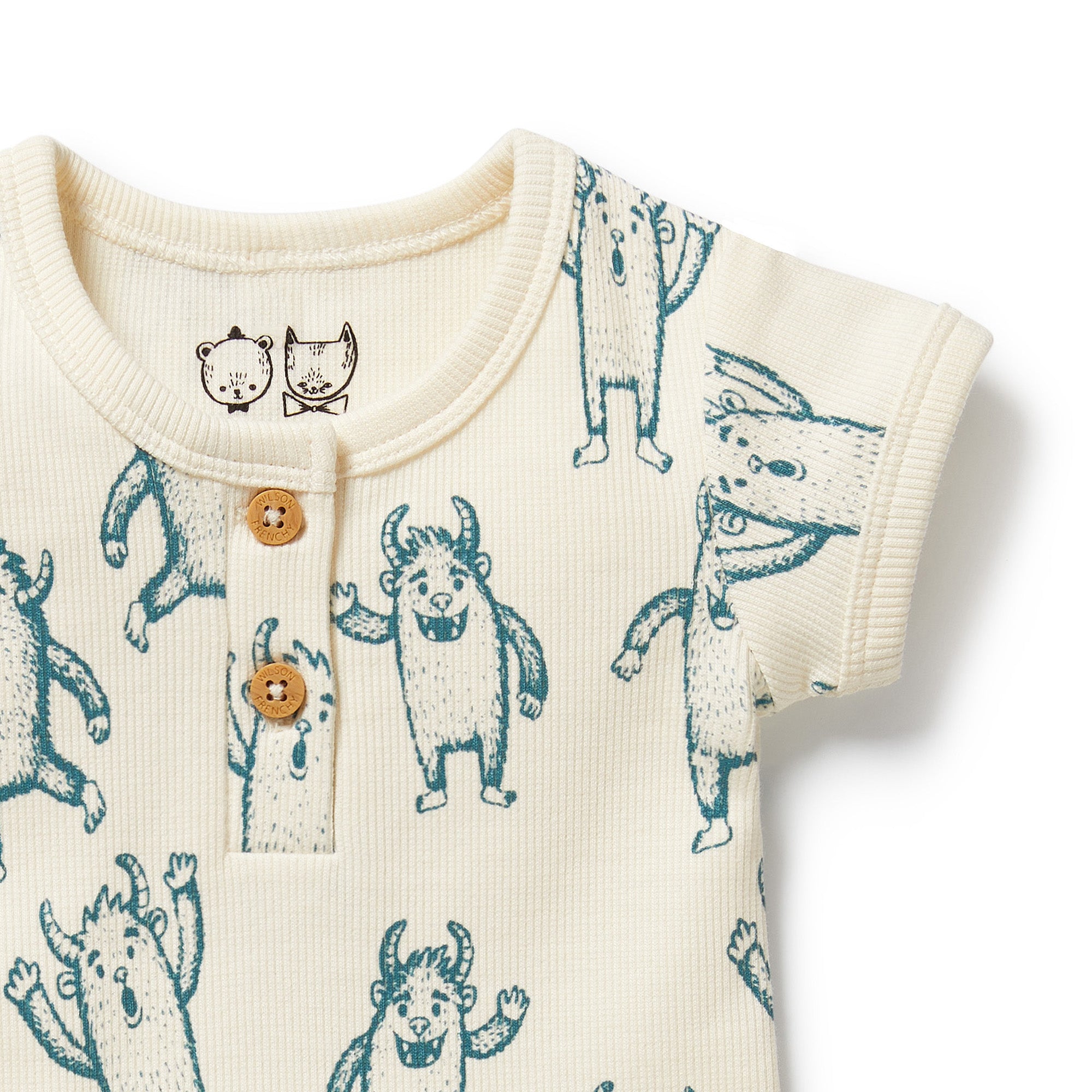 Wilson & Frenchy Organic Henley Bodysuit - Yeti